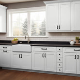 RTA Solid Wood Shaker Five Drawer Base Cabinet Origami White for Kitchen, Bathroom & Laundry storage